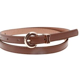 Damara  vintage round buckle faux leather belt